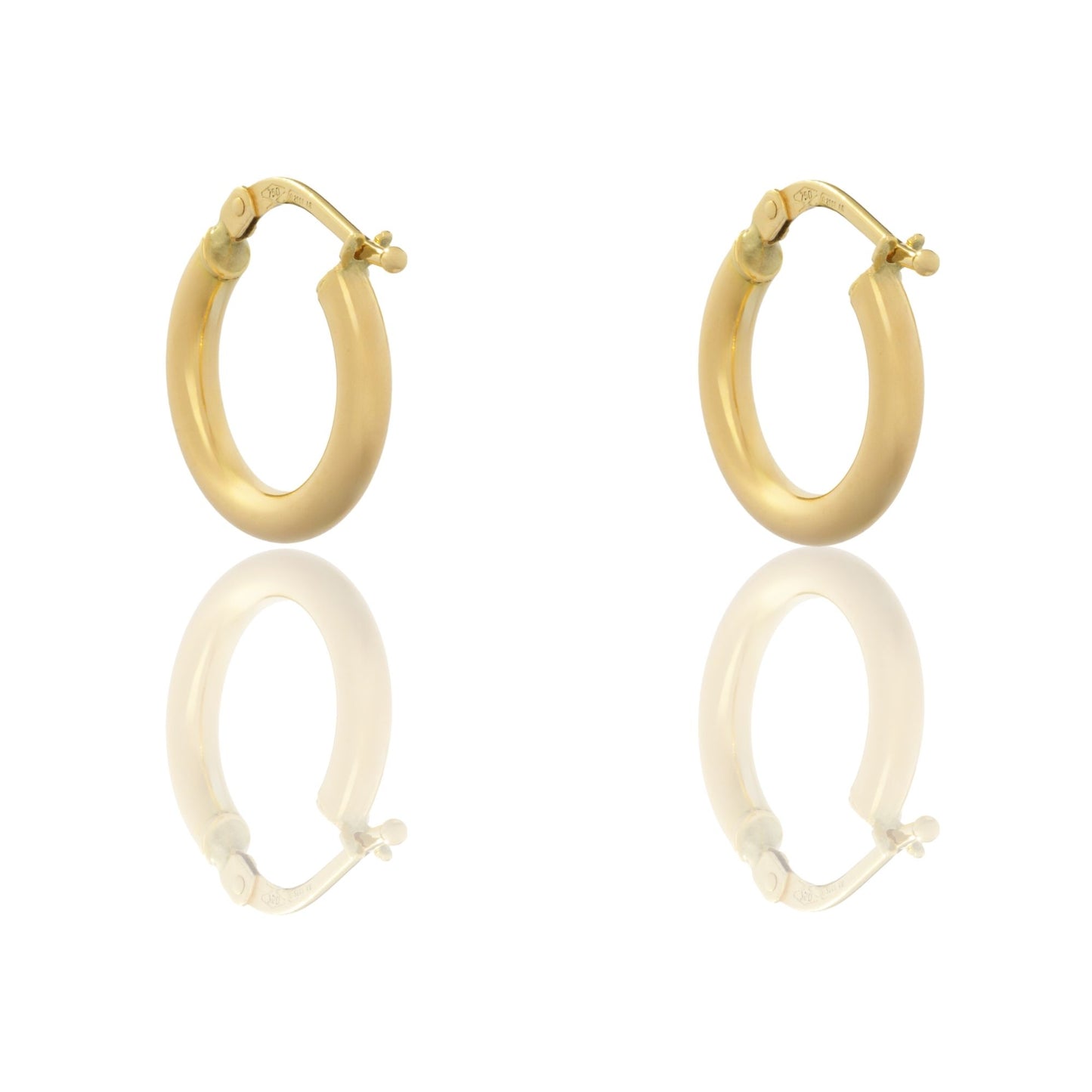 Orecchini Oro Giallo Oro 18 carati Cerchio Solo Oro Spessore mm. 4 diametro interno cm.1,5
