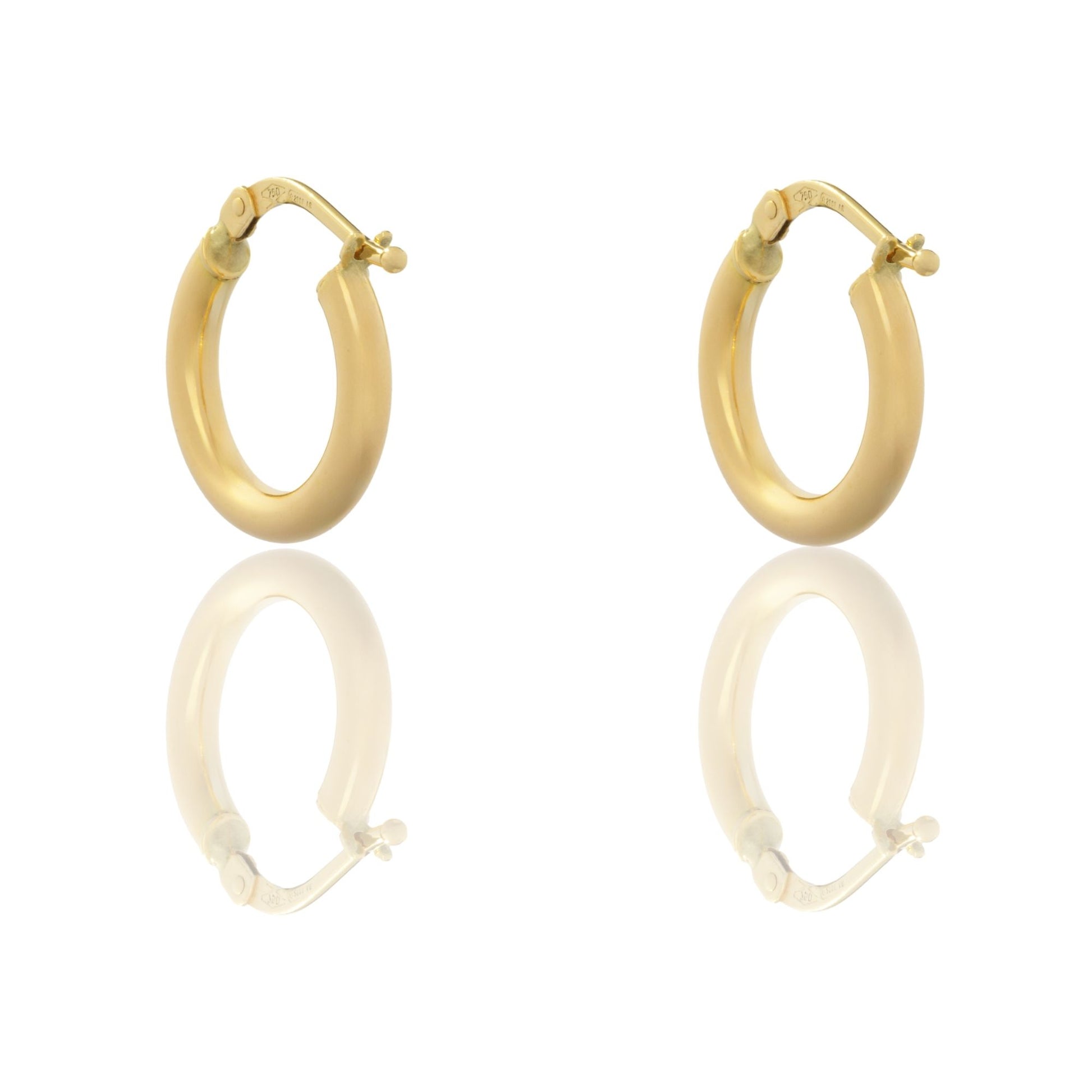 Orecchini Oro Giallo Oro 18 carati Cerchio  Solo Oro Spessore mm. 4 diametro interno cm.1,5