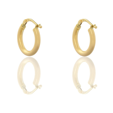Orecchini Oro Giallo Oro 18 carati Cerchio  Solo Oro Spessore mm. 4 diametro interno cm.1,5
