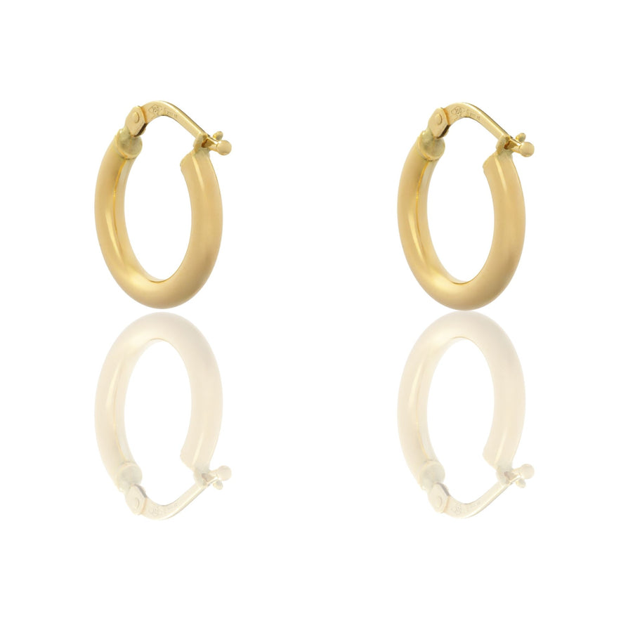 Orecchini Oro Giallo Oro 18 carati Cerchio  Solo Oro Spessore mm. 4 diametro interno cm.1,5
