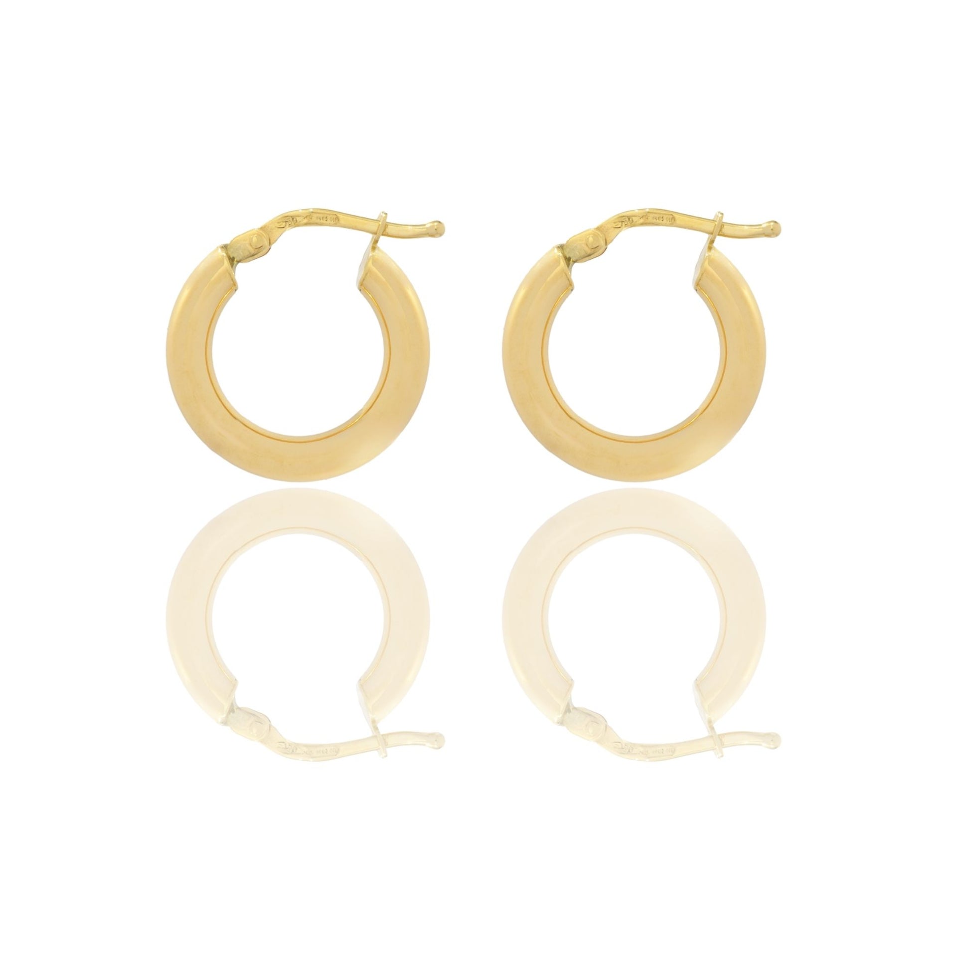 Orecchini Oro Giallo Oro 18 carati Cerchio  Solo Oro Spessore mm. 3 diametro interno cm.1,5