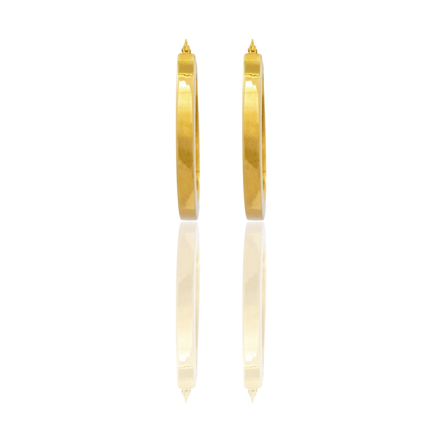 Orecchini Oro Giallo Oro 18 carati Cerchio Solo Oro Spessore mm. 3 diametro interno cm.2,5