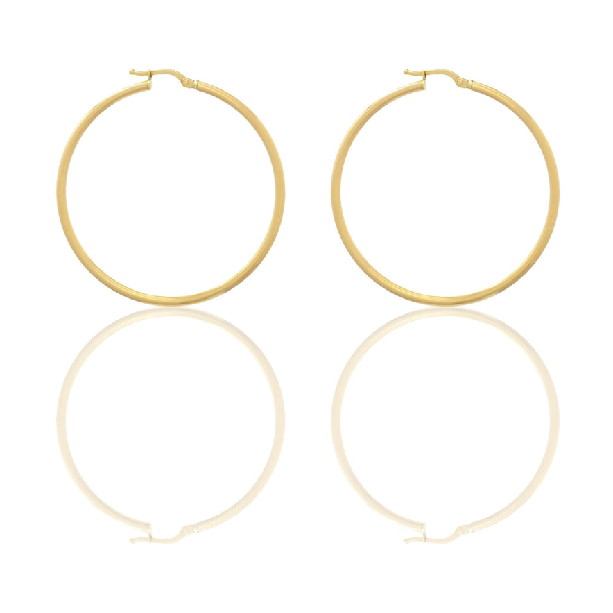 Orecchini Oro Giallo Oro 18 carati Cerchio  Solo Oro Spessore mm. 2 diametro interno cm.4