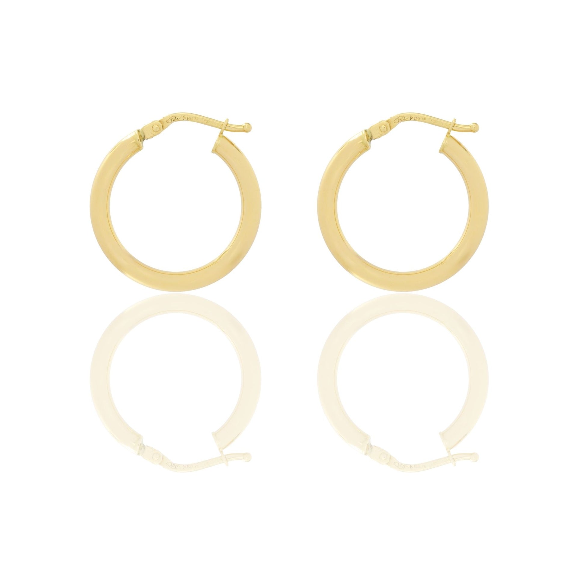 Orecchini Oro Giallo Oro 18 carati Cerchio  Solo Oro Spessore mm. 2,5 diametro interno cm.2