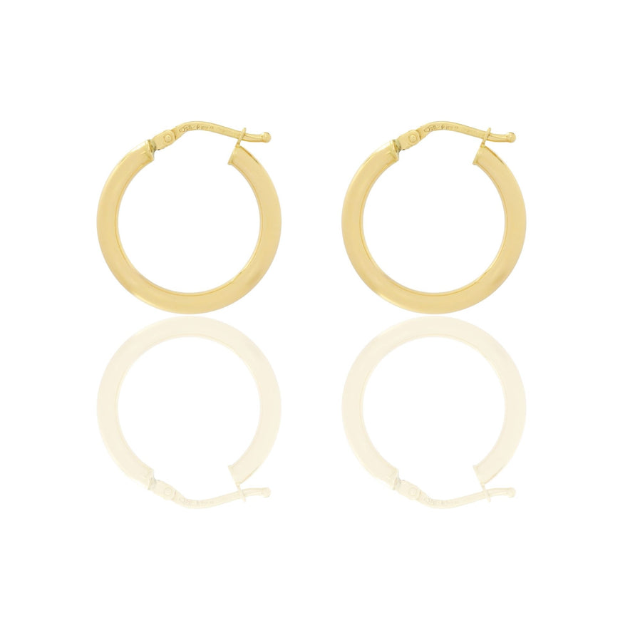 Orecchini Oro Giallo Oro 18 carati Cerchio  Solo Oro Spessore mm. 2,5 diametro interno cm.2