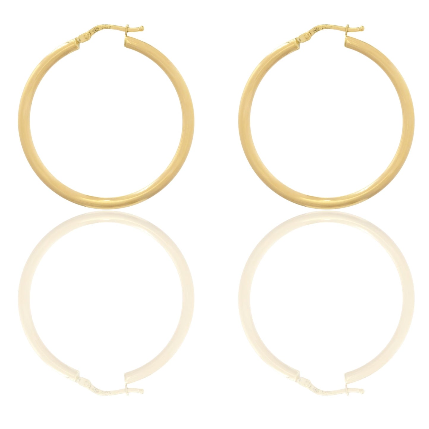 Orecchini Oro Giallo Oro 18 carati Cerchio Solo Oro Spessore mm. 2,5 diametro interno cm.3,5
