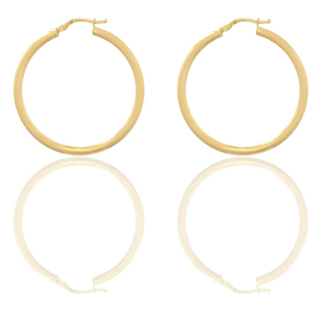 Orecchini Oro Giallo Oro 18 carati Cerchio  Solo Oro Spessore mm. 2,5 diametro interno cm.3,5