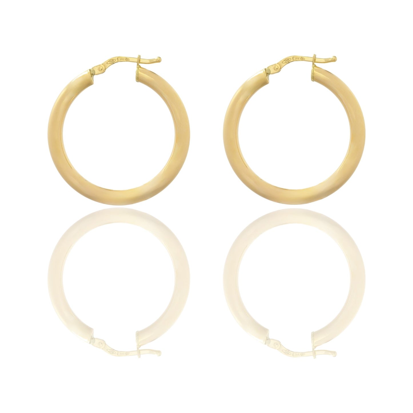 Orecchini Oro Giallo Oro 18 carati Cerchio Solo Oro Spessore mm. 3 diametro interno cm.2.5
