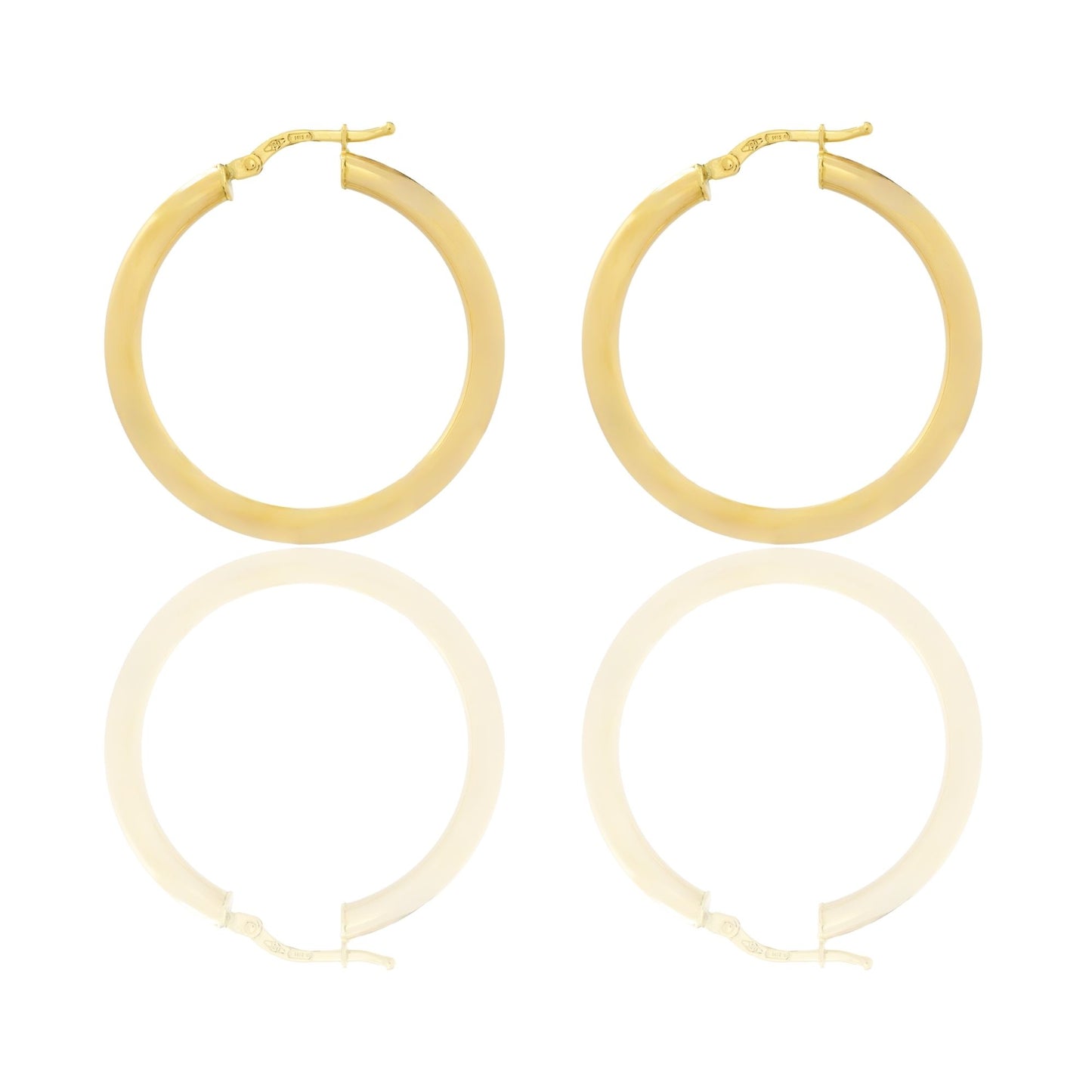 Orecchini Oro Giallo Oro 18 carati Cerchio Solo Oro Spessore mm. 3 diametro interno cm.3