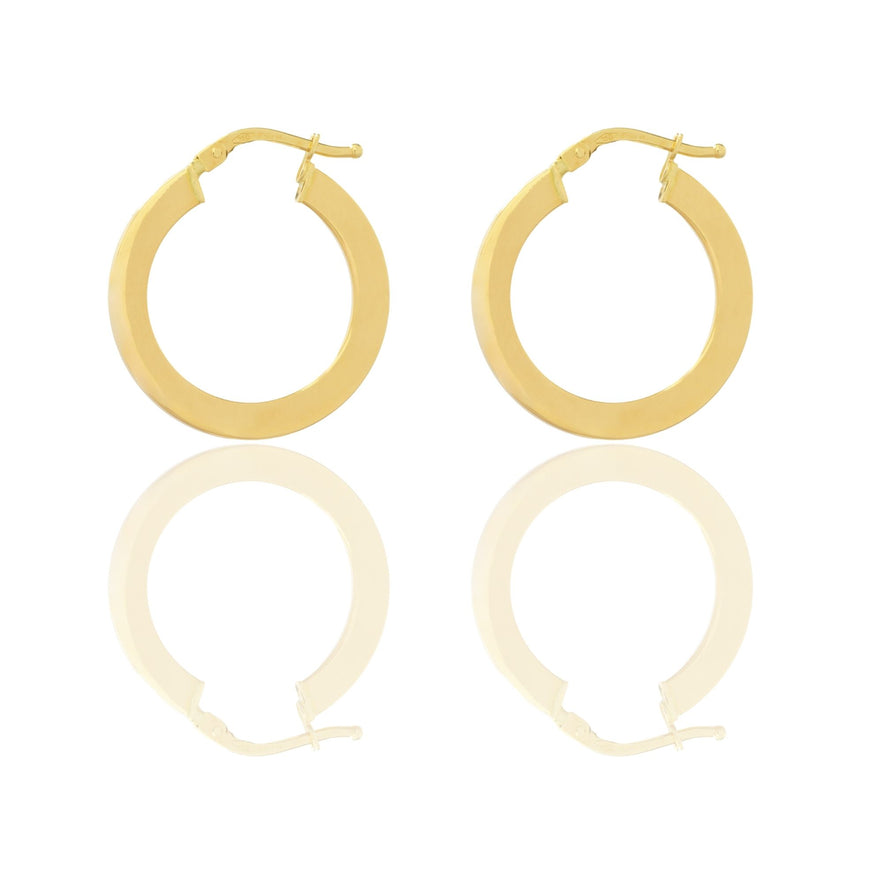 Orecchini Oro Giallo Oro 18 carati Cerchio  Solo Oro Spessore mm. 1.5*3 diametro interno cm.1,5