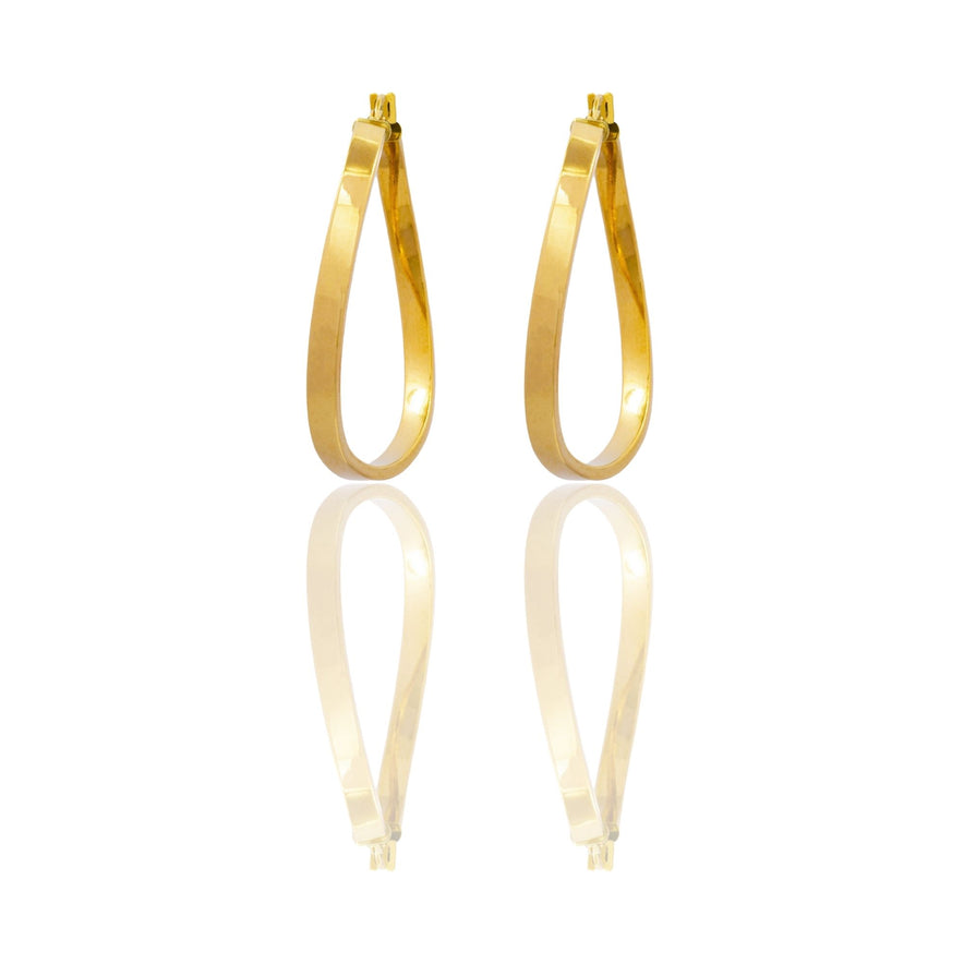 Orecchini Oro Giallo Oro 18 carati Cerchio  Solo Oro Spessore mm. 2.5*1.5 diametro interno cm.3