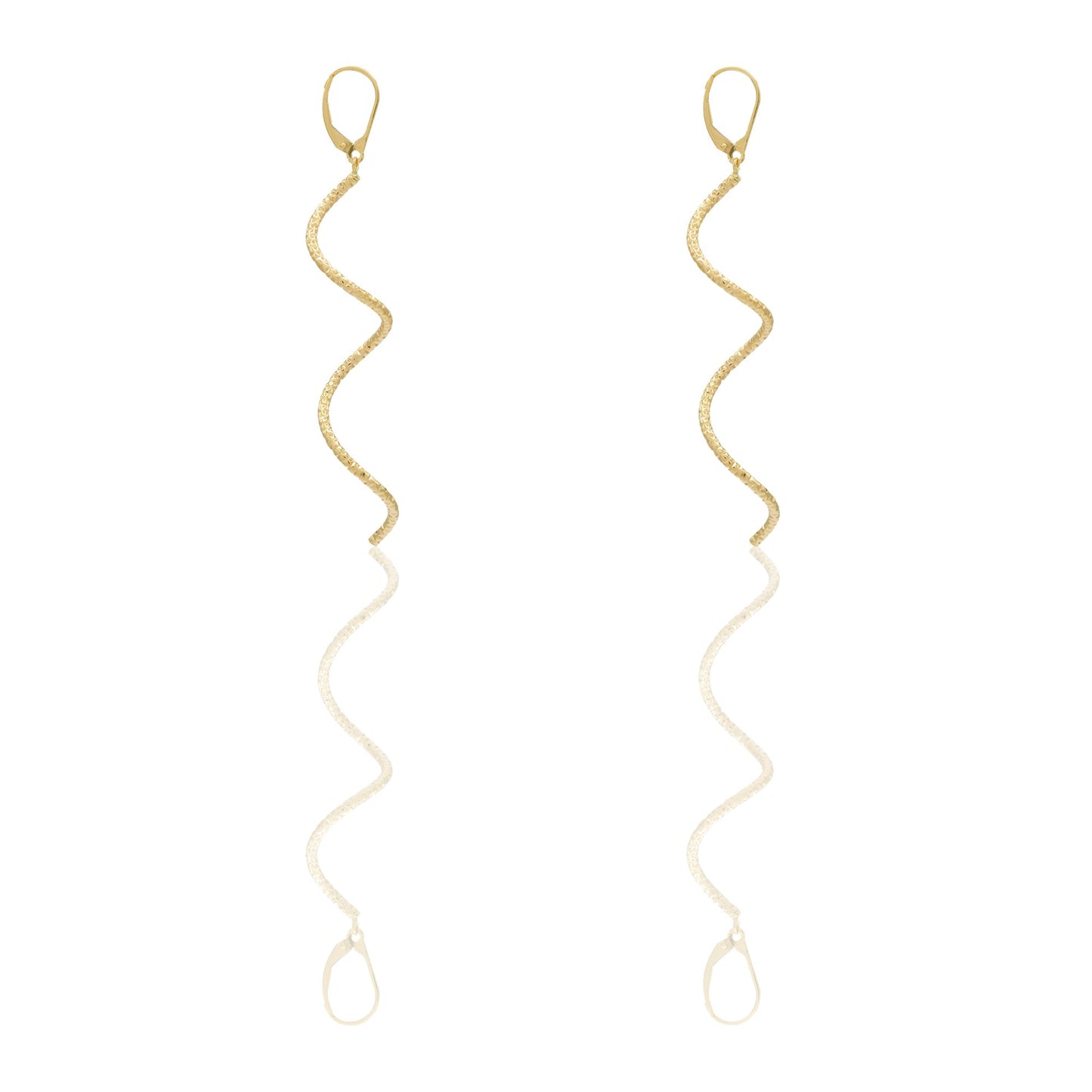 Orecchini Oro Giallo Oro 18 carati Ricciolo Pendente Solo Oro Spessore mm. 1,5