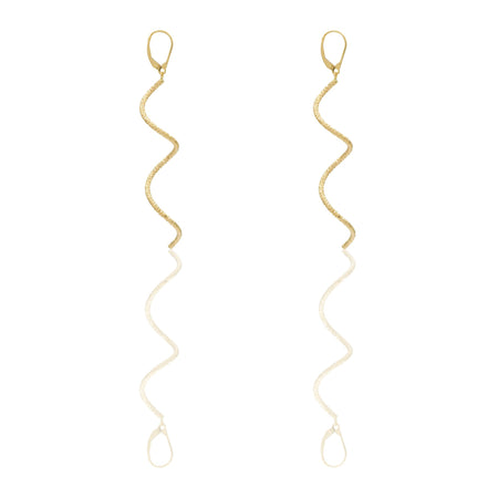 Orecchini Oro Giallo Oro 18 carati Ricciolo Pendente Solo Oro Spessore mm. 1,5