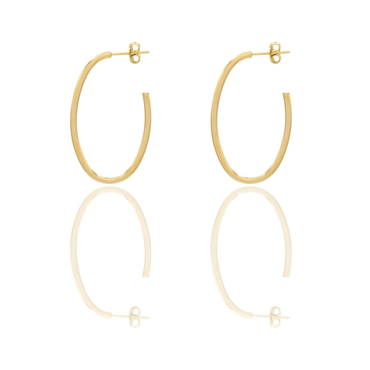 Orecchini Oro Giallo Oro 18 carati Ovale Aperto Solo Oro Spessore mm. 1,5 diametro interno cm.35*20