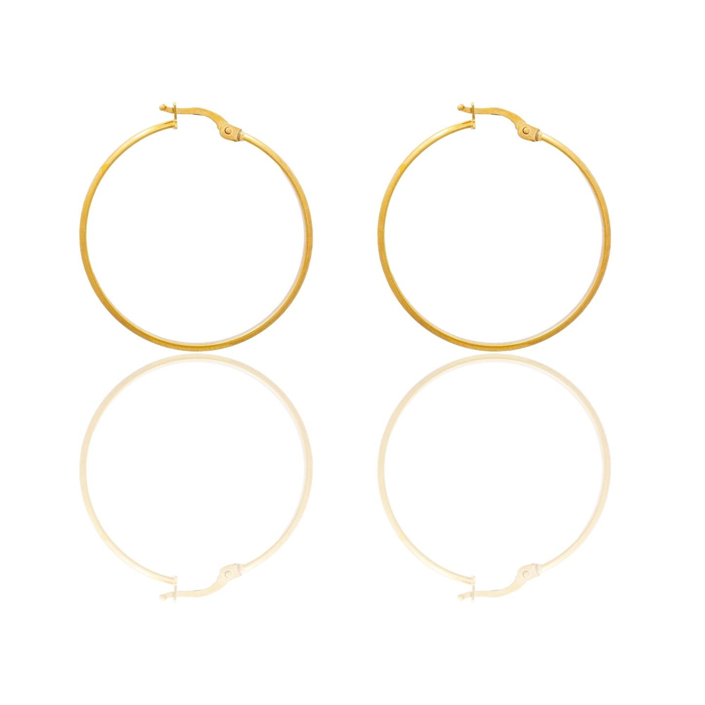 Orecchini Oro Giallo Oro 18 carati Cerchio  Solo Oro Spessore mm. 2 diametro interno cm.3