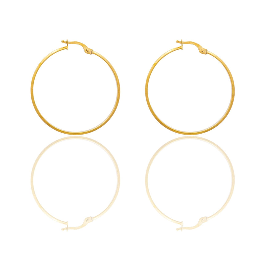 Orecchini Oro Giallo Oro 18 carati Cerchio  Solo Oro Spessore mm. 2 diametro interno cm.3