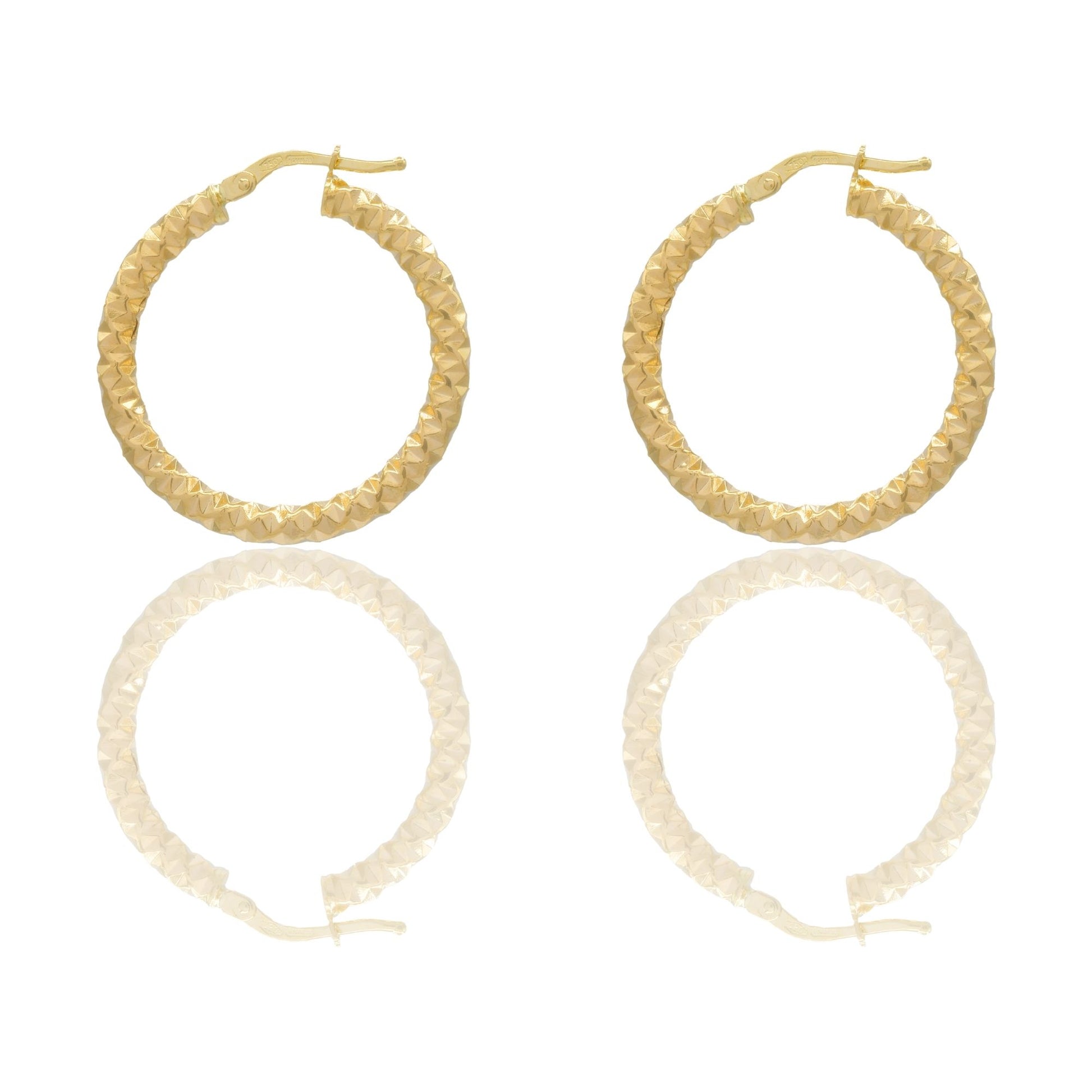 Orecchini Oro Giallo Oro 18 carati Cerchio  Solo Oro Spessore mm. 3 diametro interno cm.1,5