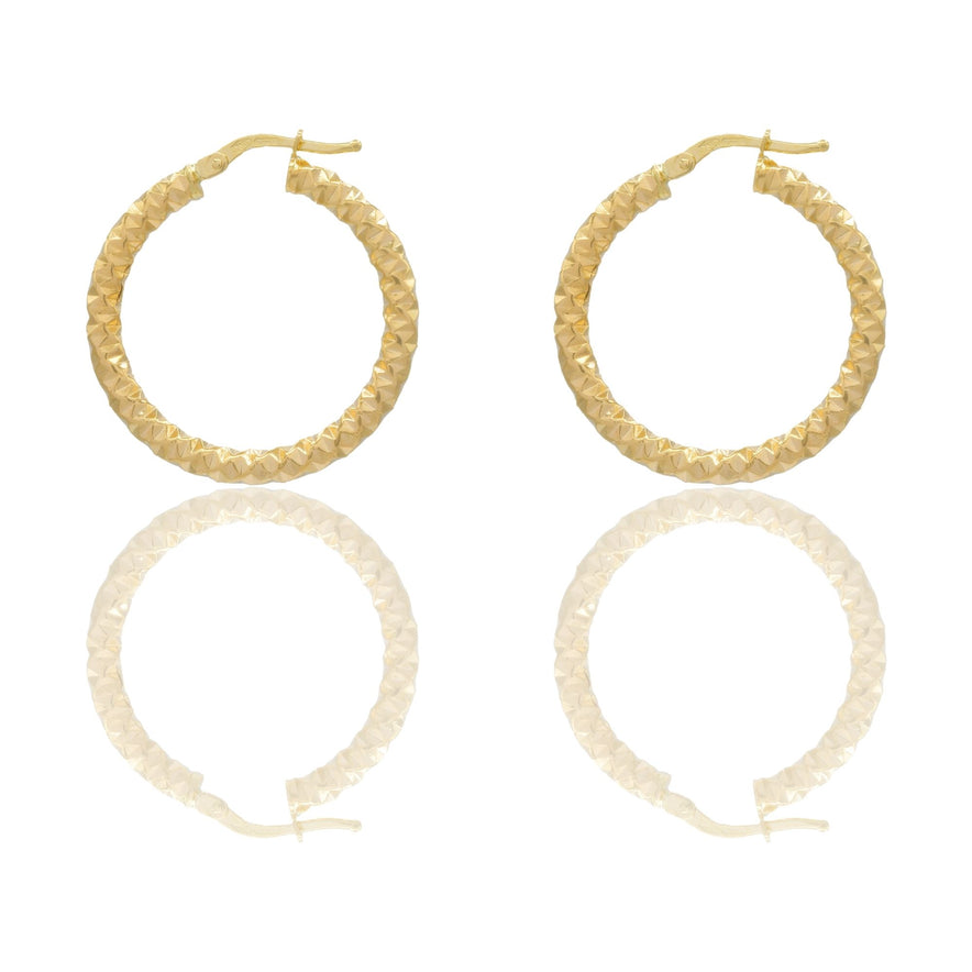 Orecchini Oro Giallo Oro 18 carati Cerchio  Solo Oro Spessore mm. 3 diametro interno cm.1,5