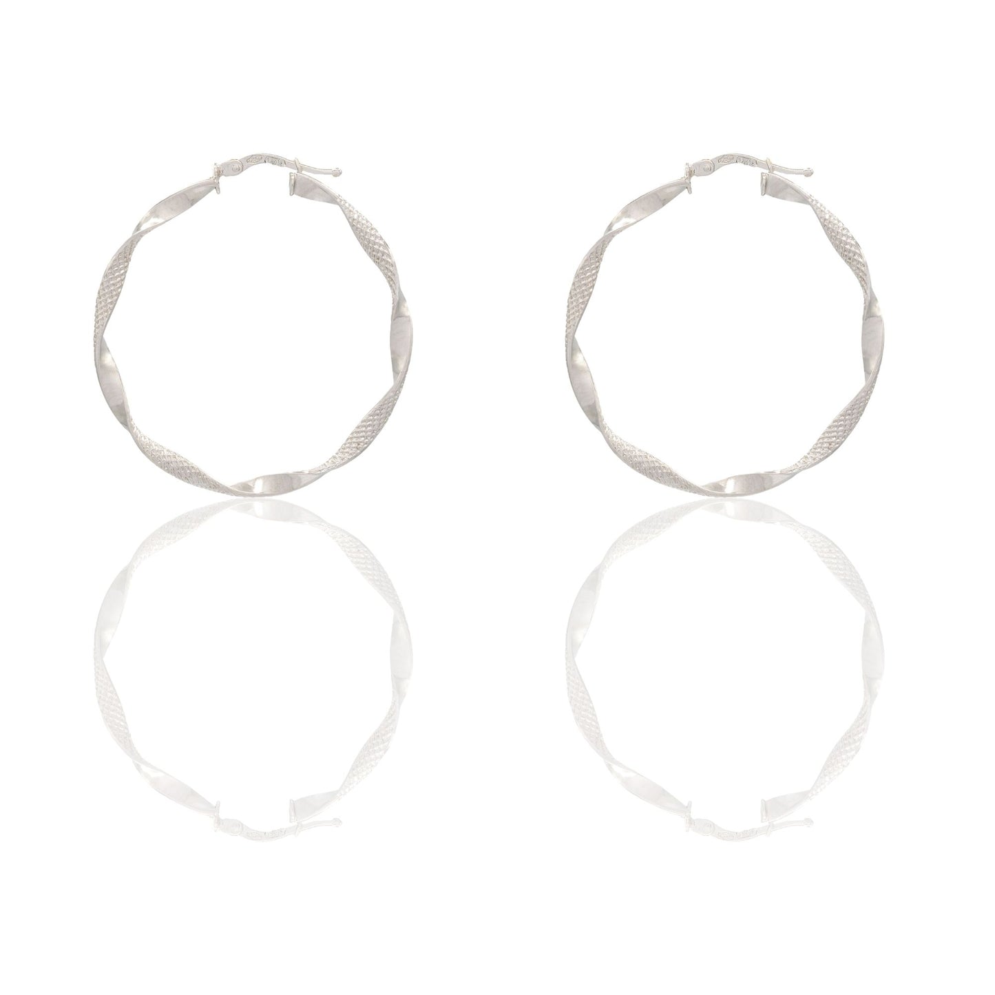 Orecchini Oro Bianco Oro 18 carati Cerchio  Solo Oro Spessore mm. 2 diametro interno cm.3,00