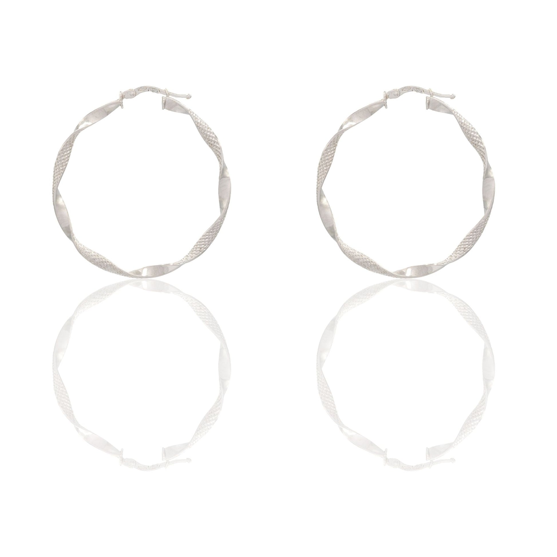 Orecchini Oro Bianco Oro 18 carati Cerchio  Solo Oro Spessore mm. 2 diametro interno cm.3,00