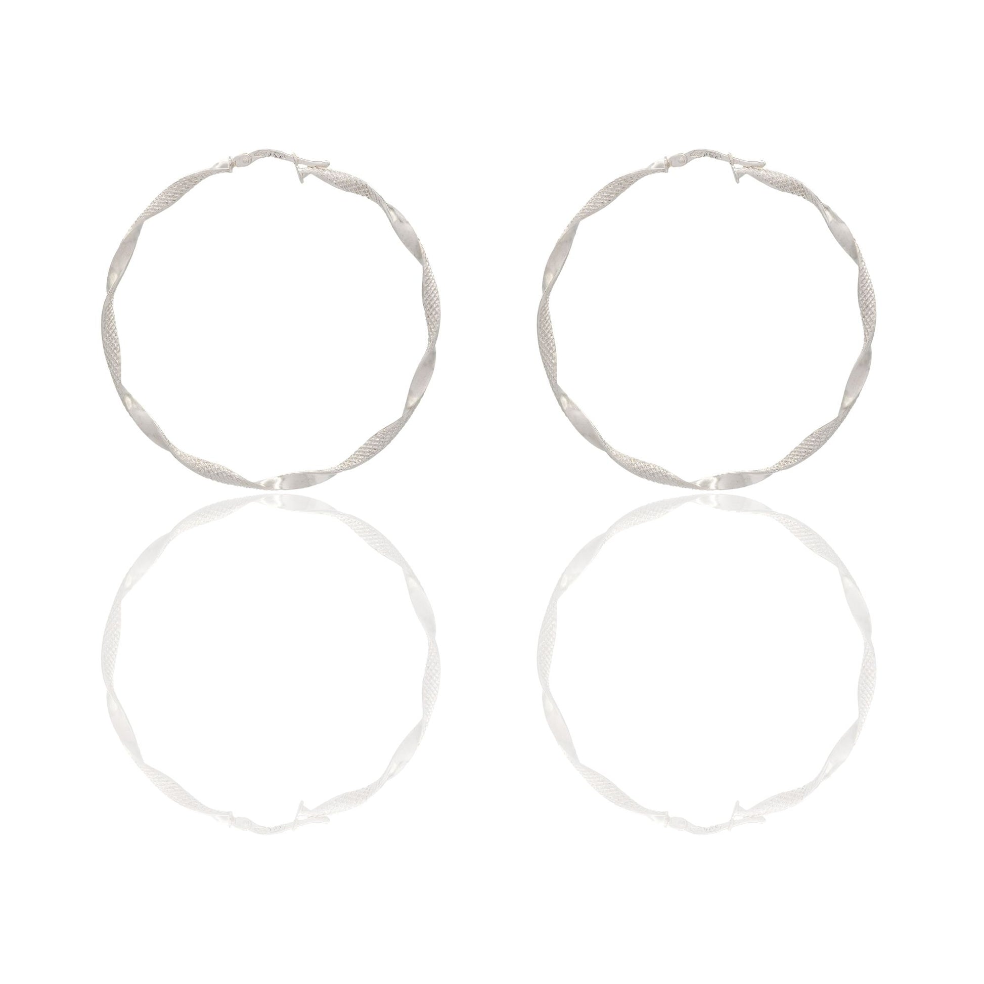 Orecchini Oro Bianco Oro 18 carati Cerchio  Solo Oro Spessore mm. 2 diametro interno cm.4,00