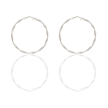 Orecchini Oro Bianco Oro 18 carati Cerchio  Solo Oro Spessore mm. 2 diametro interno cm.4,00