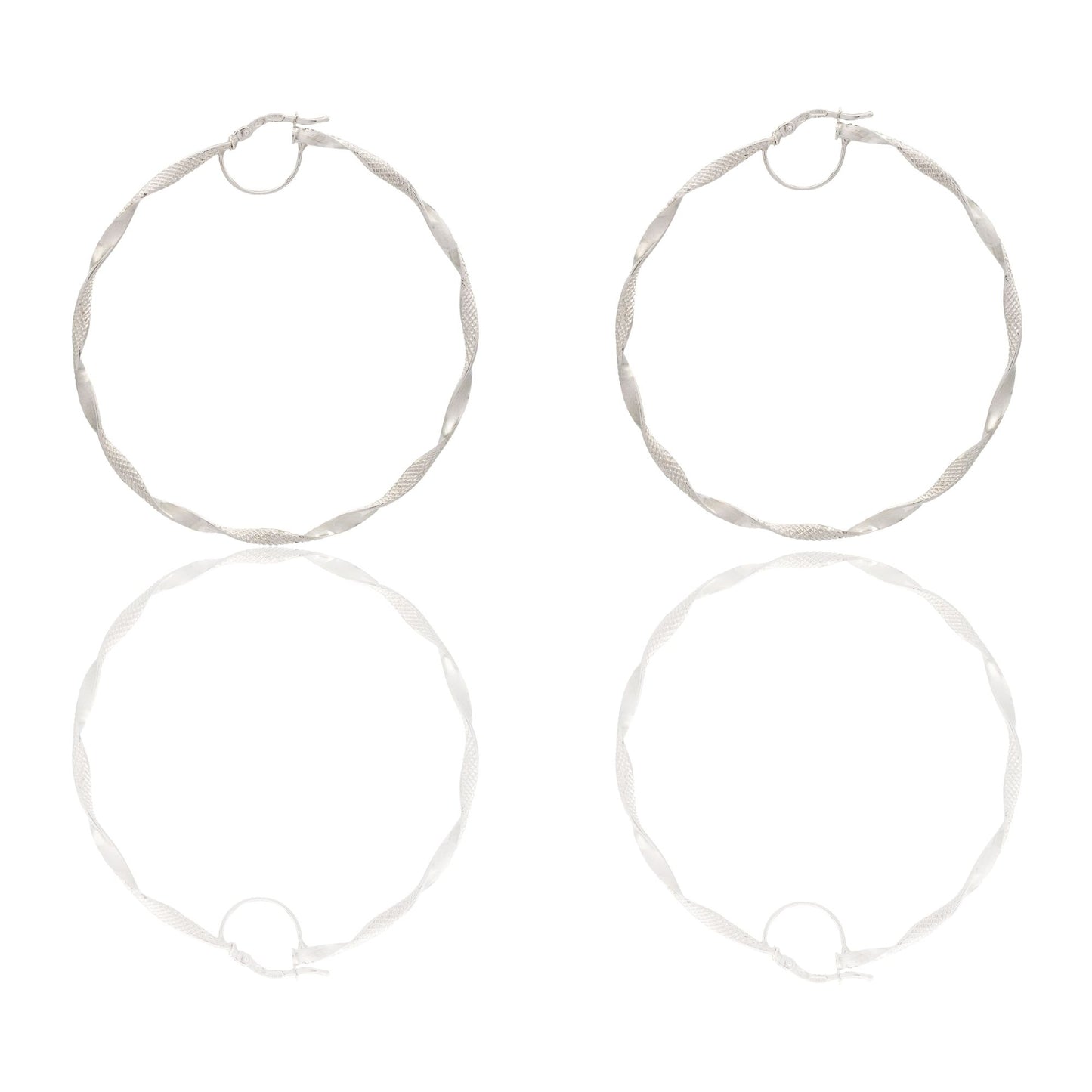 Orecchini Oro Bianco Oro 18 carati Cerchio Solo Oro Spessore mm. 2 diametro interno cm.5,50