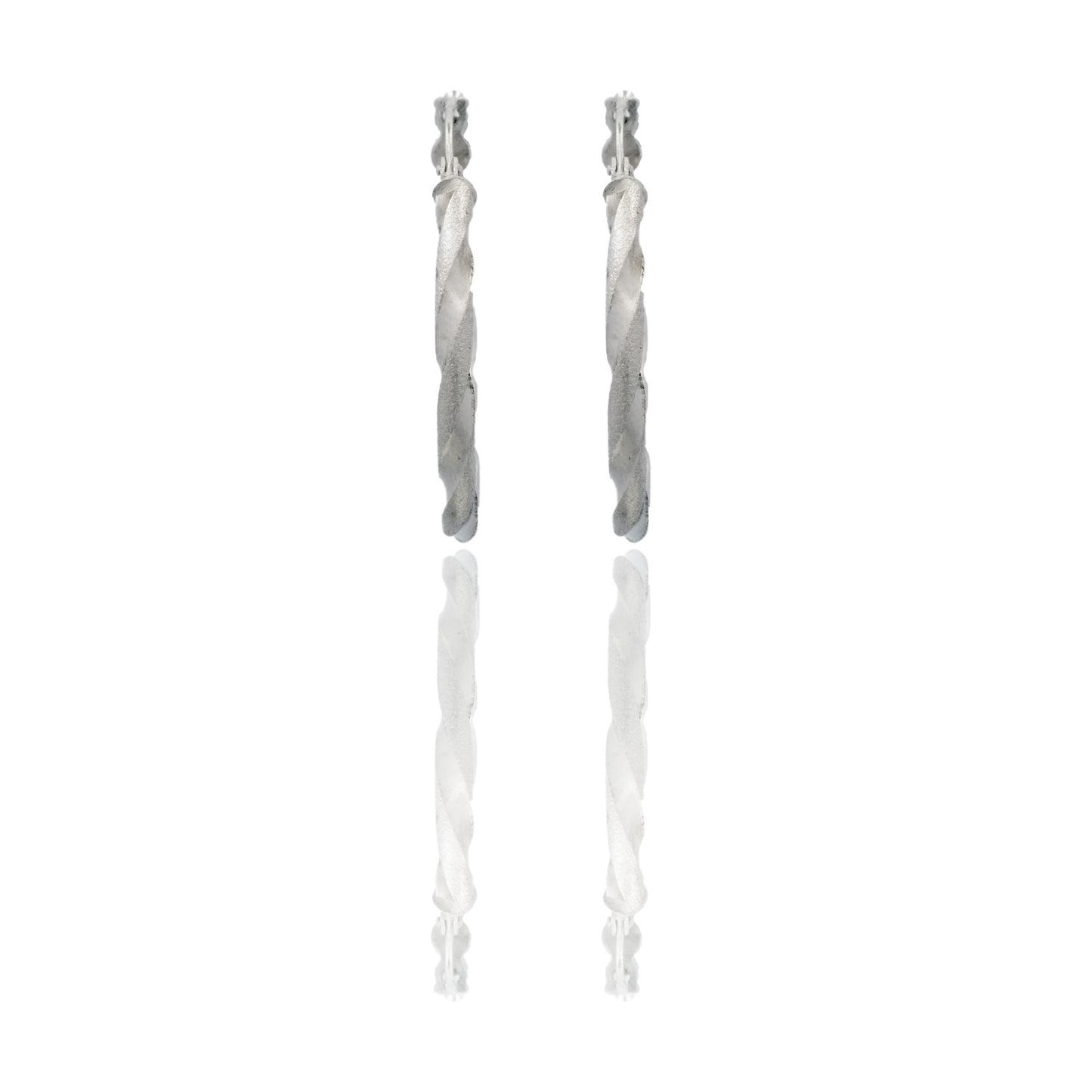 Orecchini Oro Bianco Oro 18 carati Cerchio Solo Oro Spessore mm. 2,2 diametro interno cm.2,5