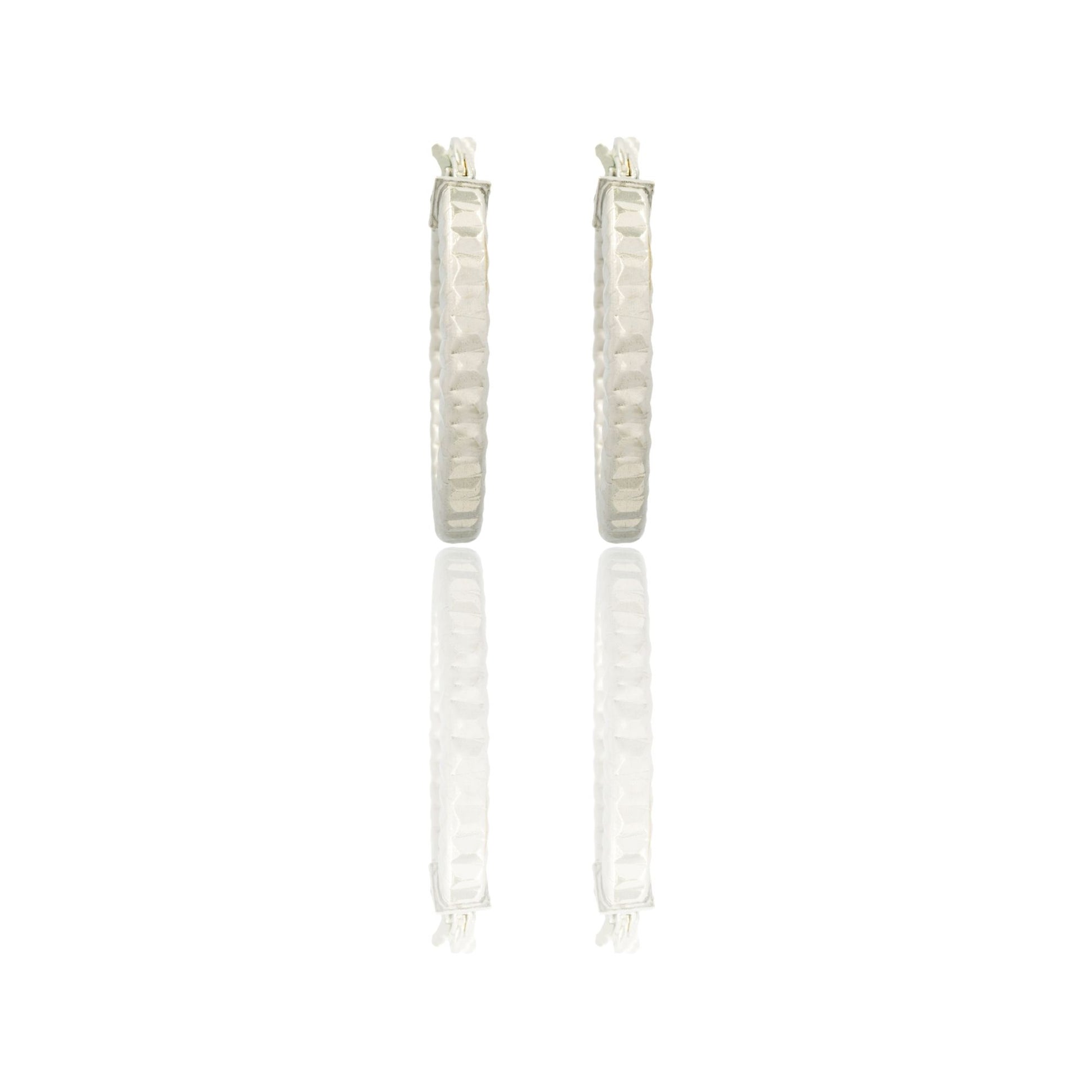 Orecchini Oro Bianco Oro 18 carati Cerchio  Solo Oro Spessore mm. 2 diametro interno cm.2