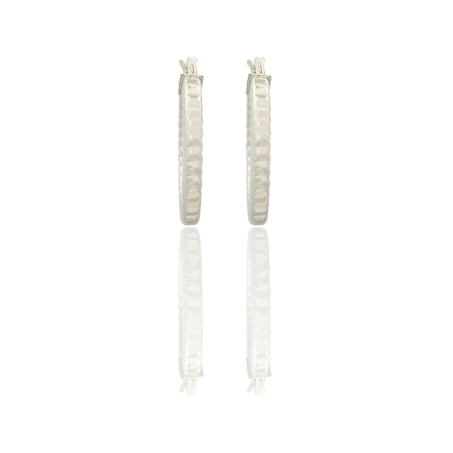 Orecchini Oro Bianco Oro 18 carati Cerchio  Solo Oro Spessore mm. 2 diametro interno cm.2