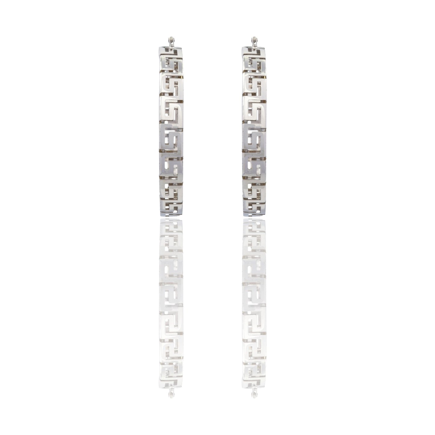 Orecchini Oro Bianco Oro 18 carati Cerchio Solo Oro Spessore mm. 5 diametro interno cm.4