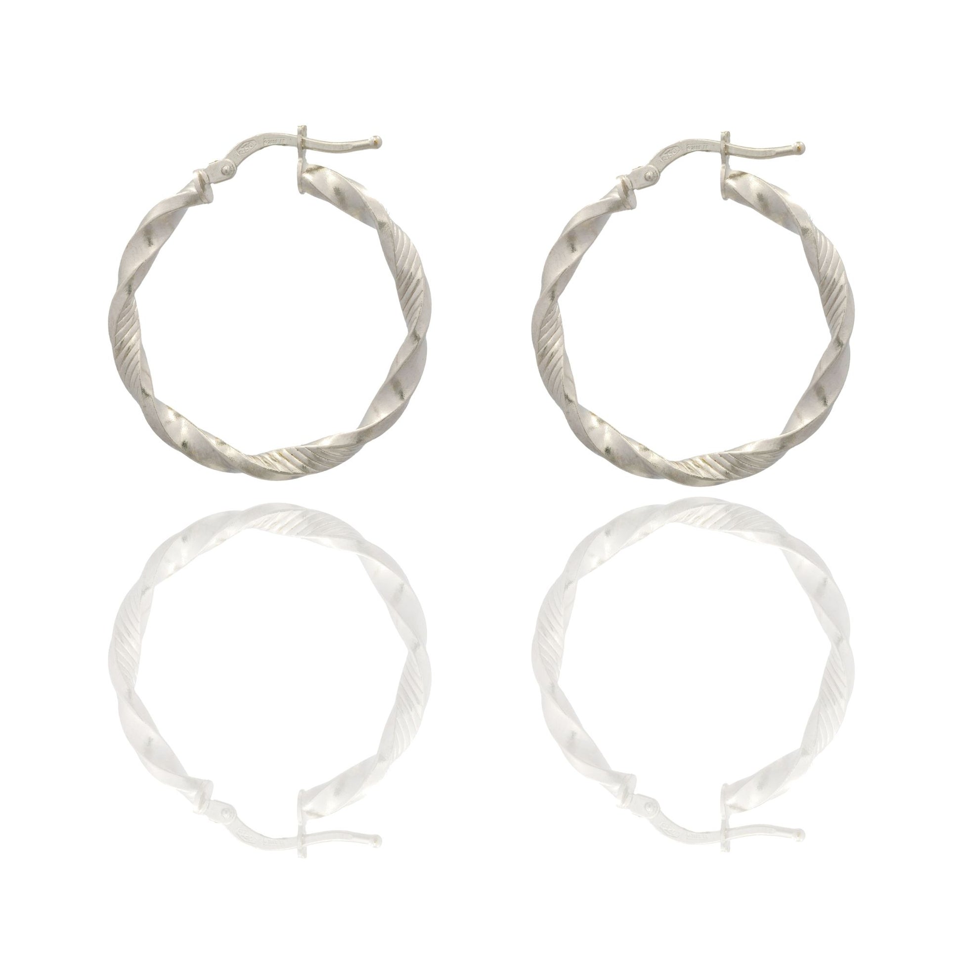 Orecchini Oro Bianco Oro 18 carati Cerchio  Solo Oro Spessore mm. 2 diametro interno cm.3