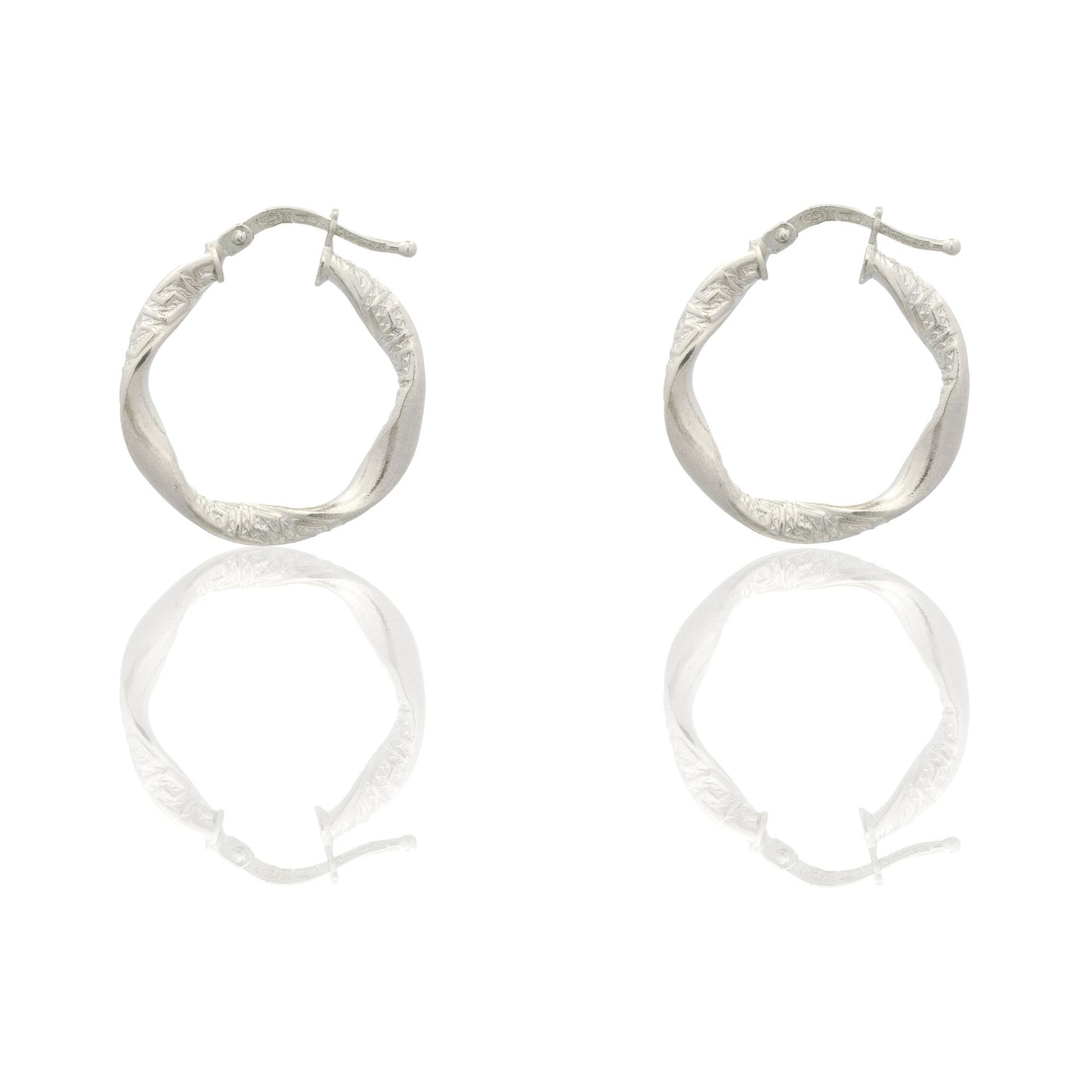 Orecchini Oro Bianco Oro 18 carati Cerchio  Solo Oro Spessore mm. 3 diametro interno cm.1,5