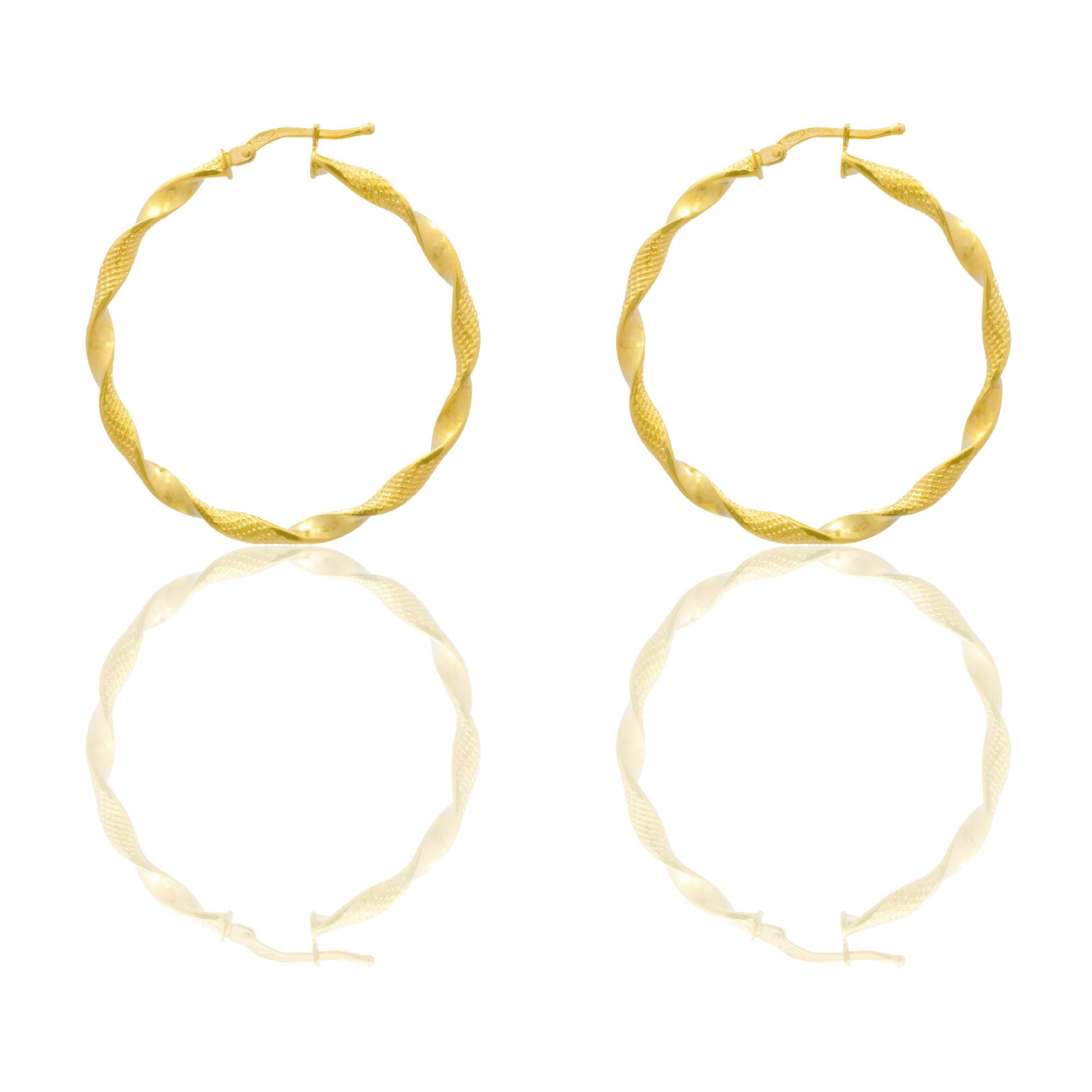 Orecchini Oro Giallo Oro 18 carati Cerchio  Solo Oro Spessore mm. 2.5 diametro interno cm.3