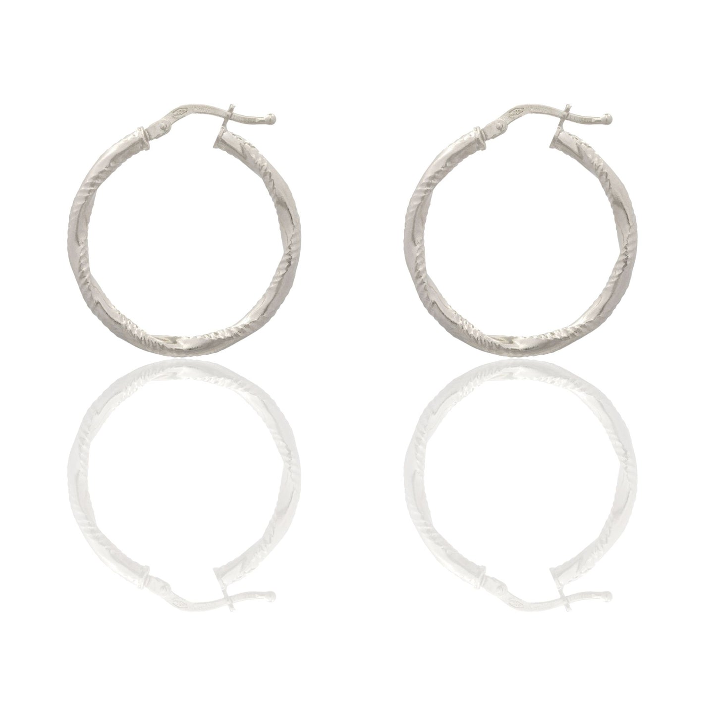 Orecchini Oro Bianco Oro 18 carati Cerchio  Solo Oro Spessore mm. 2 diametro interno cm.2