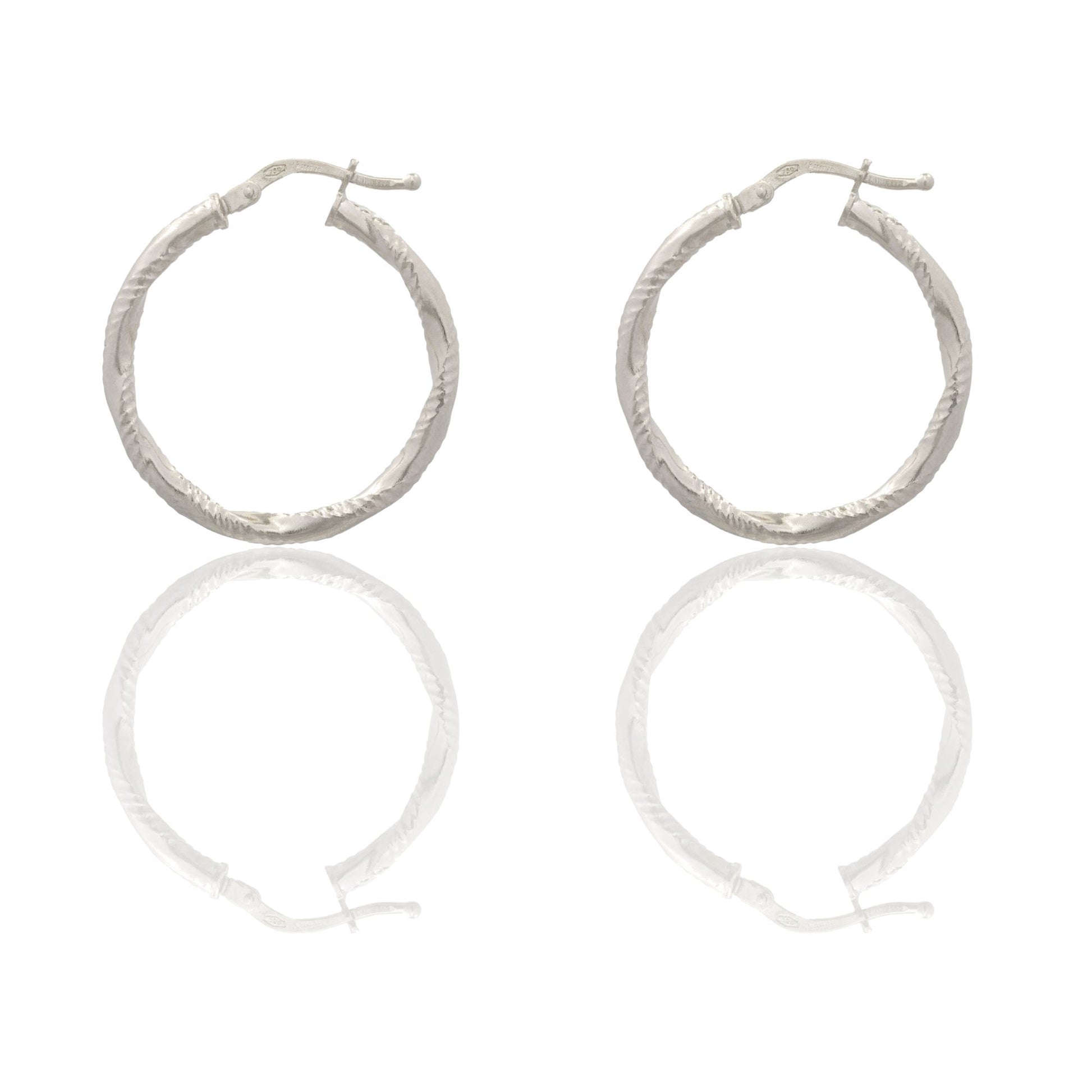 Orecchini Oro Bianco Oro 18 carati Cerchio  Solo Oro Spessore mm. 2 diametro interno cm.2