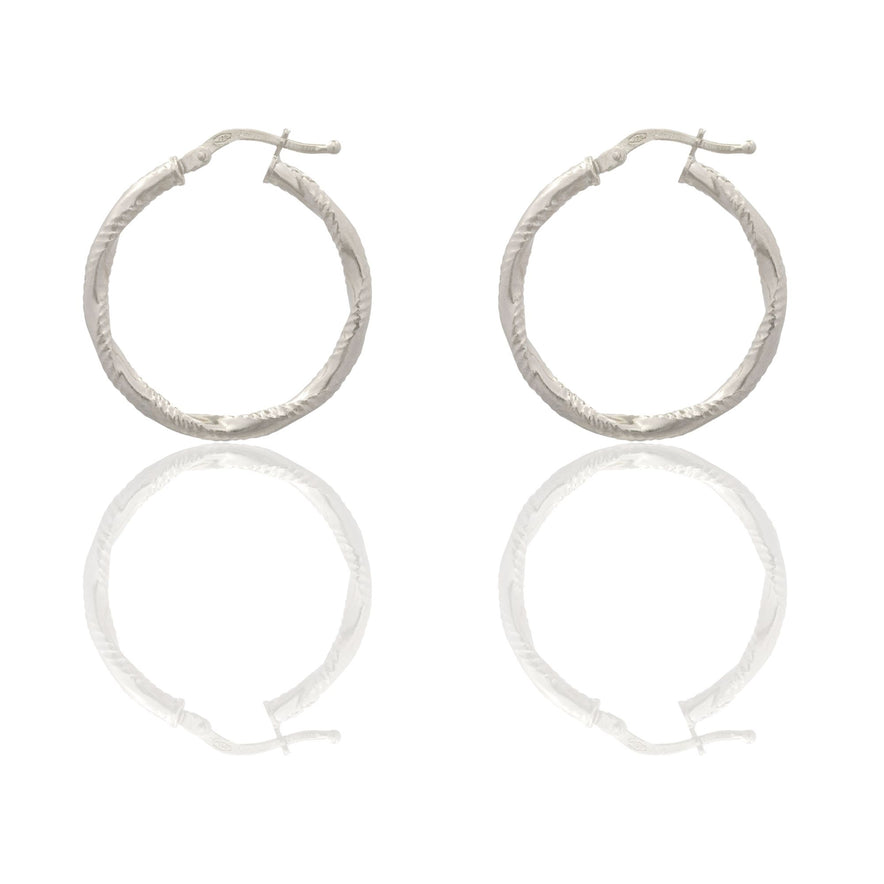 Orecchini Oro Bianco Oro 18 carati Cerchio  Solo Oro Spessore mm. 2 diametro interno cm.2