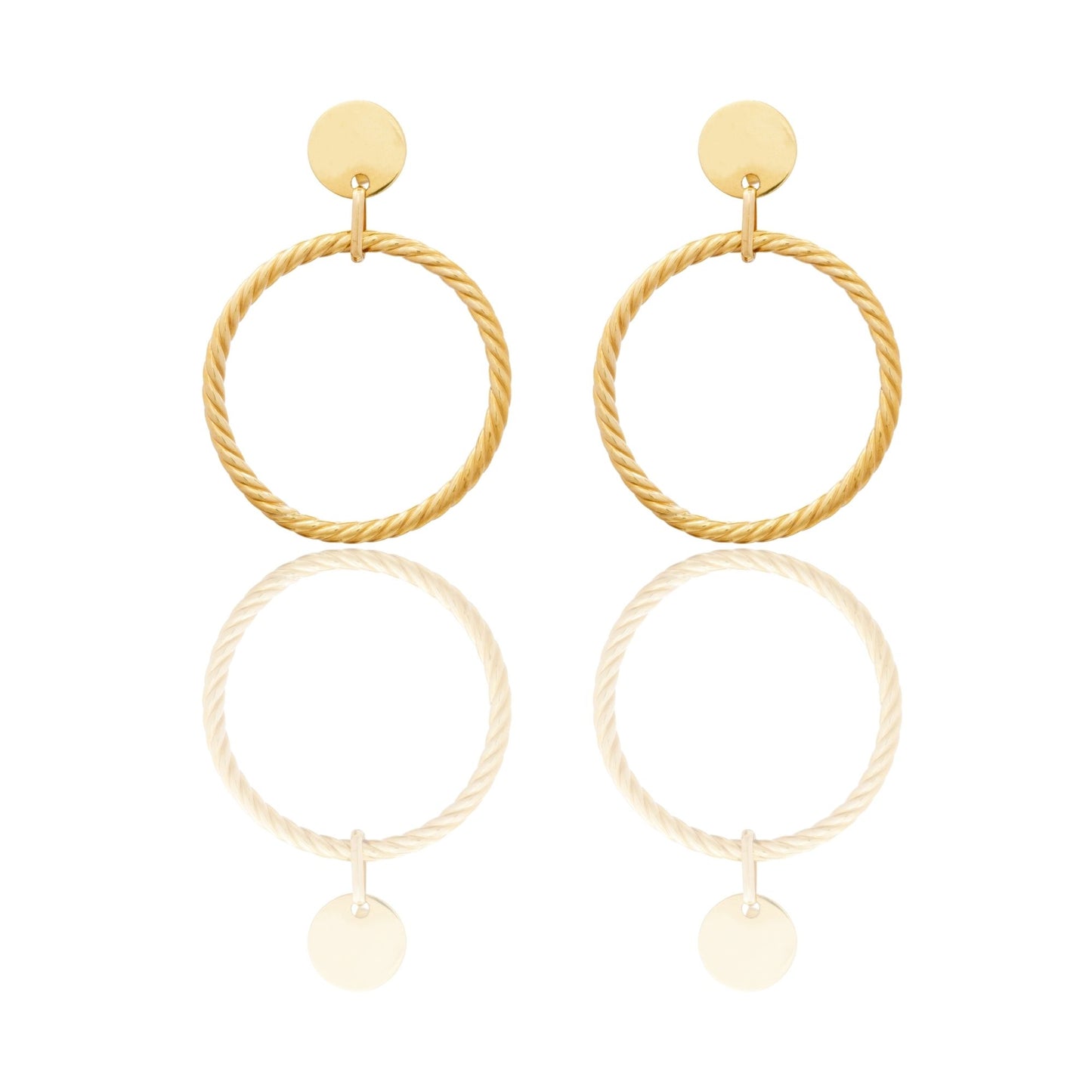 Orecchini Oro Giallo Oro 18 carati Cerchio Solo Oro diametro interno cm.2,5