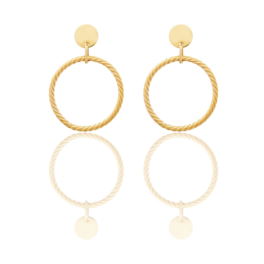 Orecchini Oro Giallo Oro 18 carati Cerchio  Solo Oro diametro interno cm.2,5