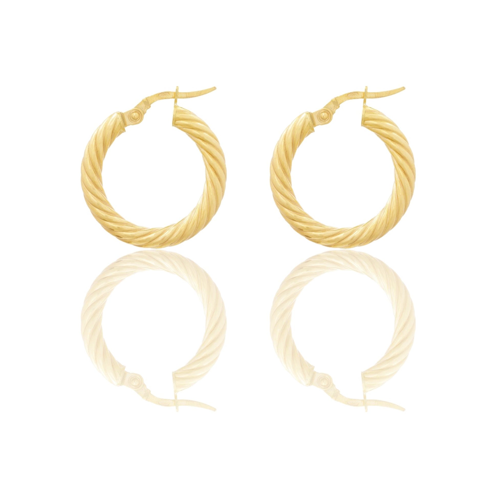 Orecchini Oro Giallo Oro 18 carati Cerchio  Solo Oro Spessore mm. 3 diametro interno cm.1,5