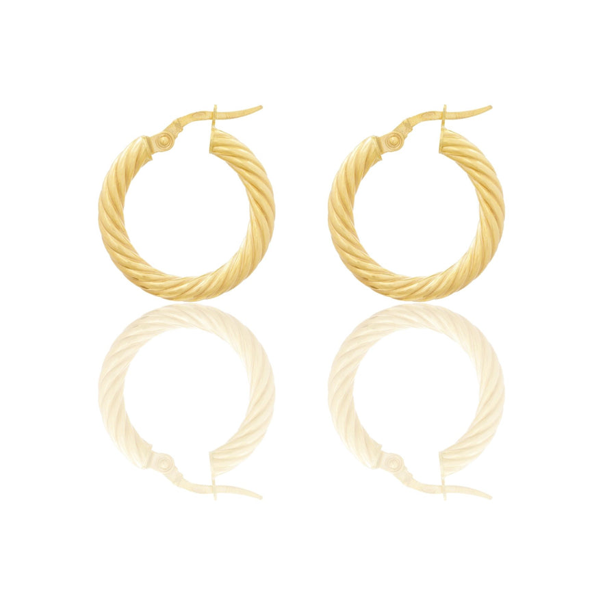 Orecchini Oro Giallo Oro 18 carati Cerchio  Solo Oro Spessore mm. 3 diametro interno cm.1,5