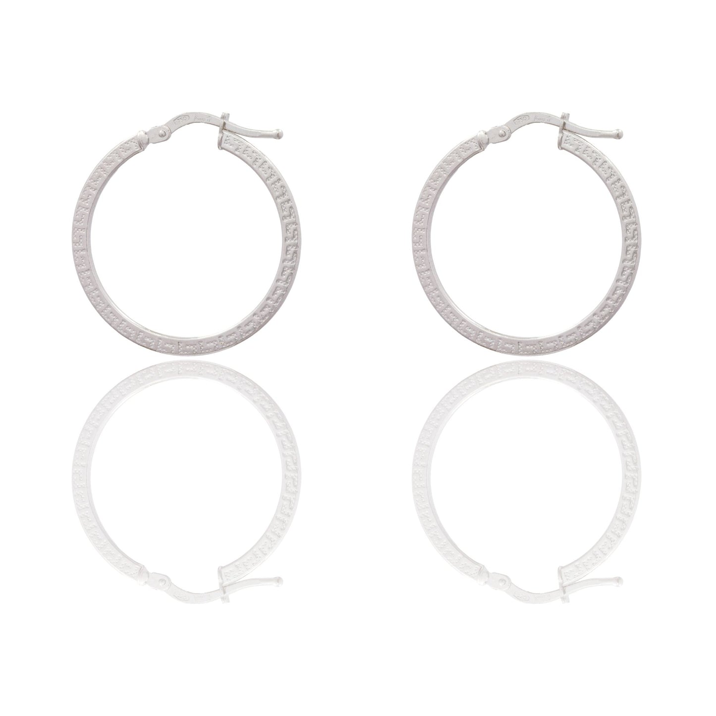 Orecchini Oro Bianco Oro 18 carati Cerchio Solo Oro Spessore mm. 2 diametro interno cm.2,5