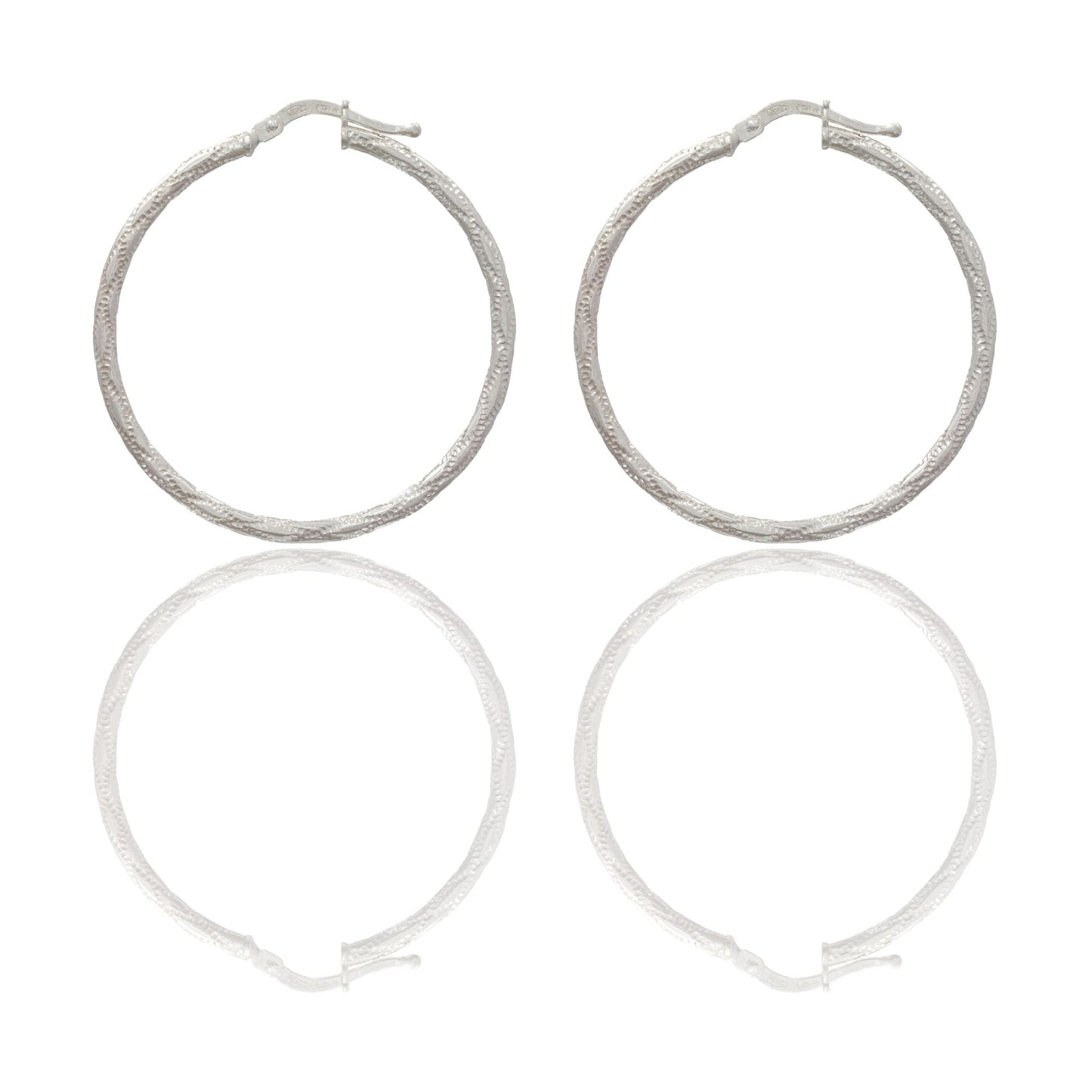 Orecchini Oro Bianco Oro 18 carati Cerchio  Solo Oro Spessore mm. 2 diametro interno cm.3