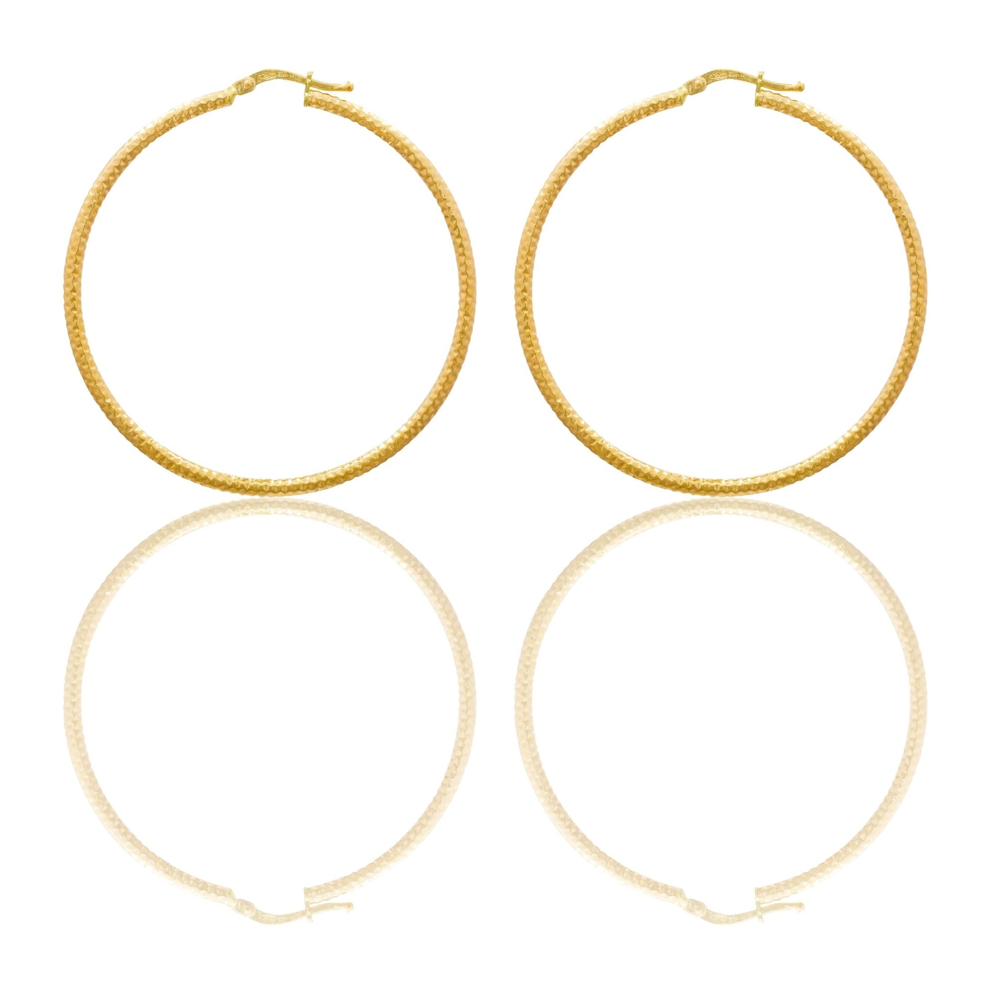 Orecchini Oro Giallo Oro 18 carati Cerchio  Solo Oro Spessore mm. 2 diametro interno cm.4