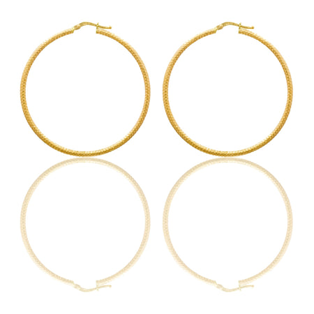 Orecchini Oro Giallo Oro 18 carati Cerchio  Solo Oro Spessore mm. 2 diametro interno cm.4