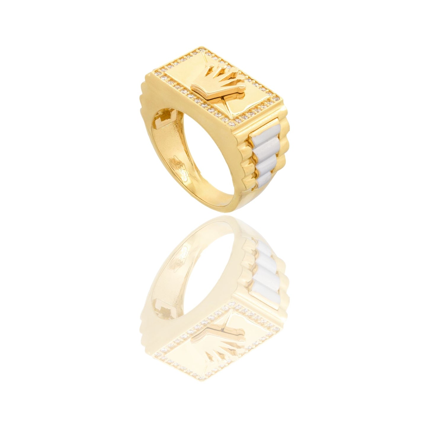 ANELLO UOMO RETTANGOLARE CENTRO CORONA