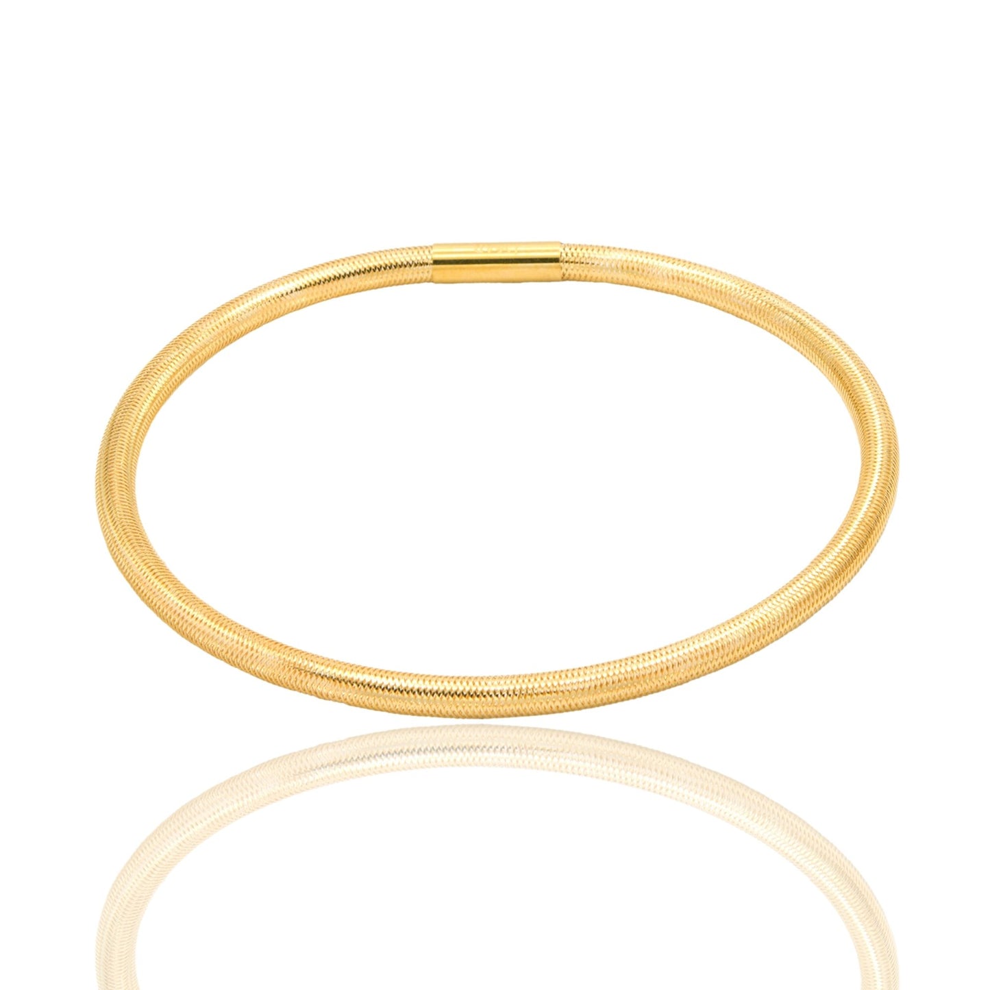Bracciale Oro Giallo Oro 18 carati Molla Canna Tubolare Solo Oro mis.1