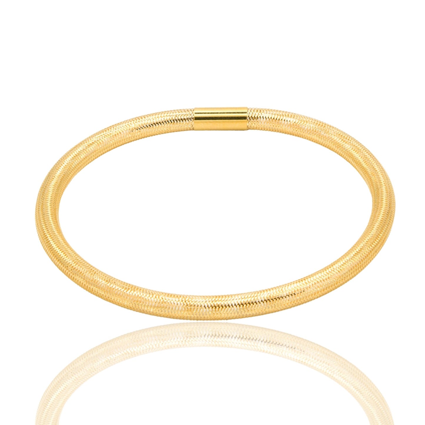 Bracciale Oro Giallo Oro 18 carati Molla Canna Tubolare Solo Oro mis.2