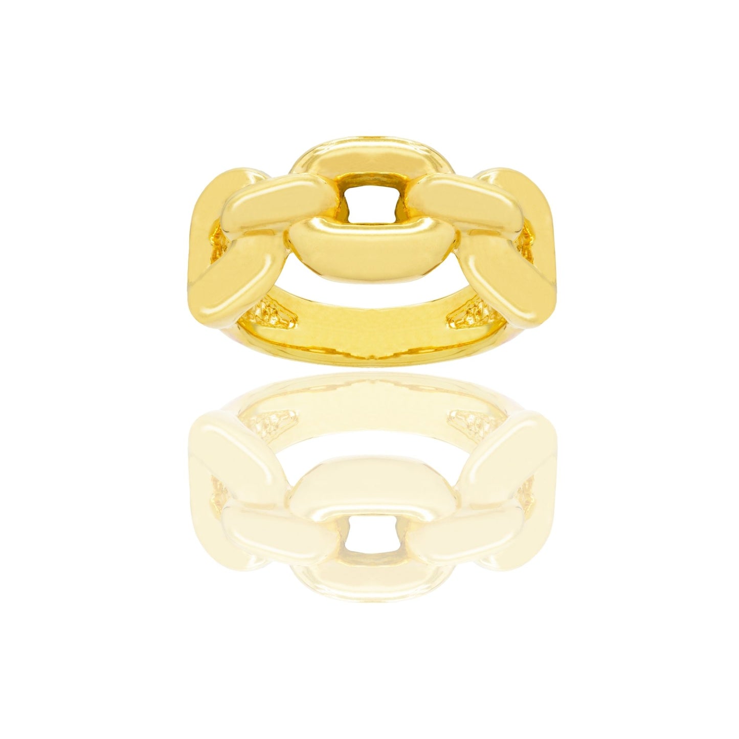 Anello Oro Giallo Oro 18 carati Catena Elettroformata Solo Oro