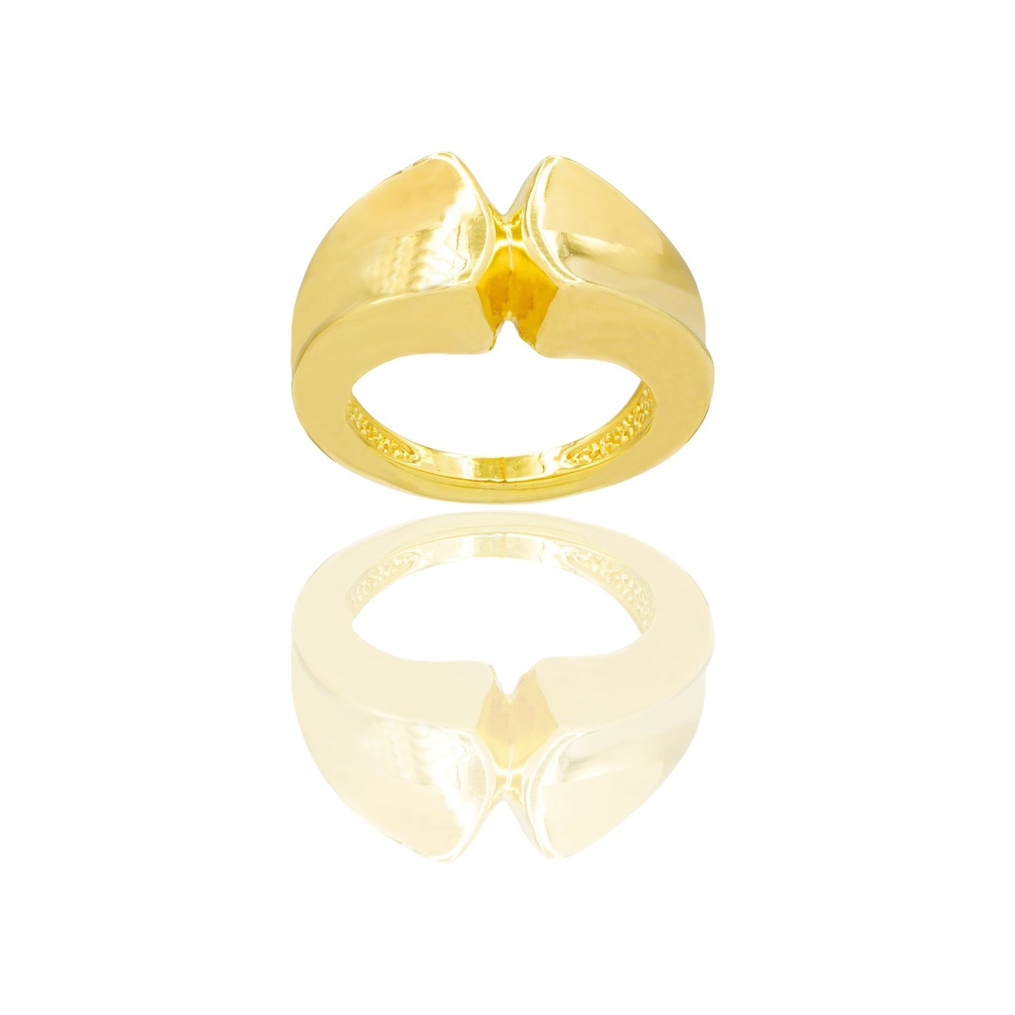 Anello Oro Giallo Oro 18 carati Fascia Elettroformata Solo Oro spessore gambo 2,4 mm , spessore centrale 11,5